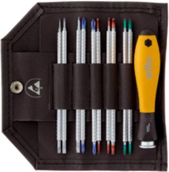 Wiha System 4 ESD yhdistelmäteräsarja 2691 T11 ESD, 11-osainen ura / Phillips / Torx / kuusiokoloavain / kuusiokoloavain, kaikkiin sähköstaattisesti h