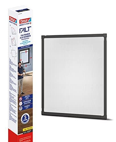 tesa Insect Stop FALT foldbar aluminiumsramme - ramme i antracit - 80 cm x 80 cm til 140 cm x 140 cm