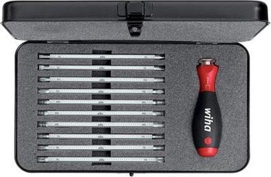 Wiha verkstad utbytbara blad set, 11 delar, slitsad, cross slits Phillips, cross slits Pozidriv, intern TORX, intern Sec (00623)