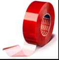 Miniatyrbillede 1 af 5: tesaFIX® PET-film klæbrig akryltape - højtemperaturbestandig - rød MOPP liner (205μm)