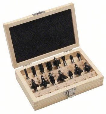 Bosch Wood -jyrsimen terät - 8 mm varsi - 15 kpl - sopii kaikille merkeille
