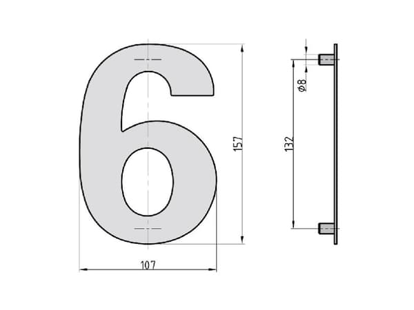 BASI HN 160, Dekorativt tall, Stål, Antrasitt, 107 mm, 157 mm, 212 g