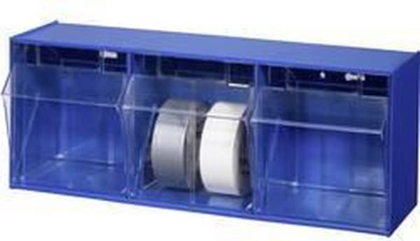 Allit 464410 Sortimentsbakker VarioPlus ProFlip 3 (BxHxD) 600 x 240 x 200 mm Blå, Gennemsigtig 1 stk.