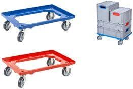 allit transportrulle ProfiPlus EuroRoll OS 600, rød ramme af robust plast, 4 hjul, - 1 stk (456866)
