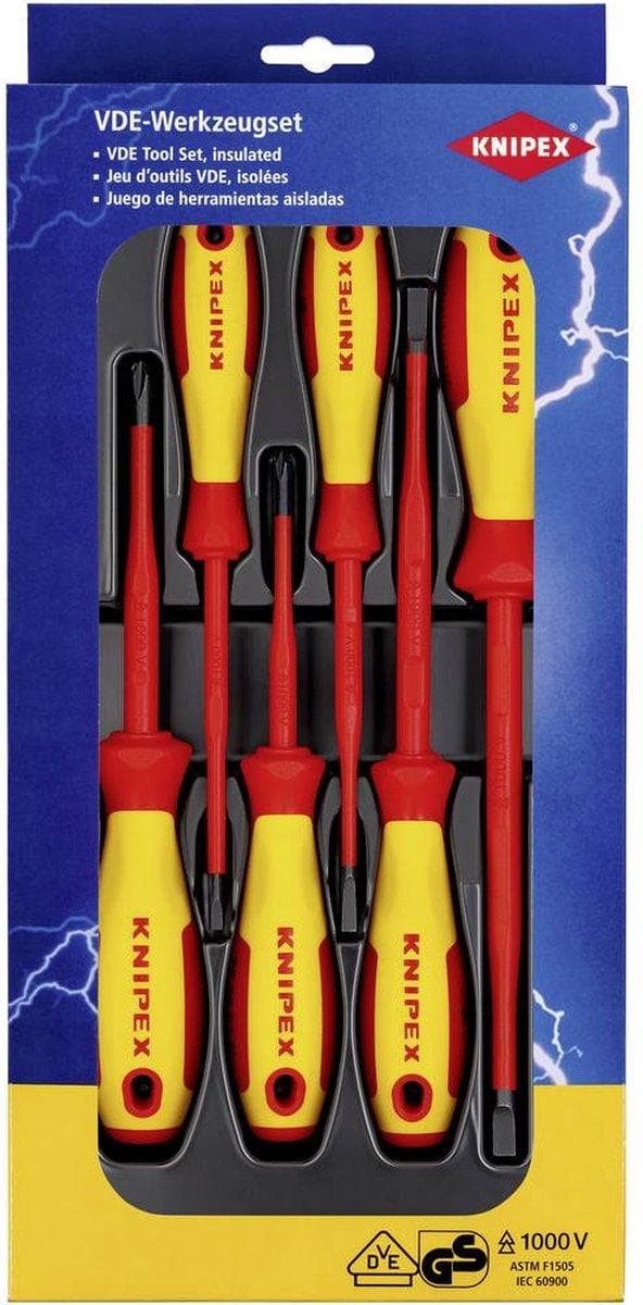 Knipex Ruuvimeisselisarja VDE 6-osainen litteä, Phillips Phillips