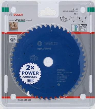Bosch 2608644509 Pyörösahanterän akku Expert - 165 x 20 x 48T - Puu - Kovametalli