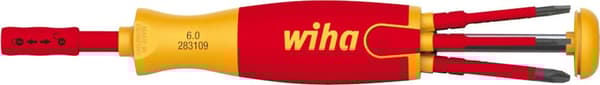 Wiha VDE magasin bitholder med 6 bits SB 2831-09021 Vigtige slimBits med håndtag til alt elektrisk arbejde (SB 2831-09021)