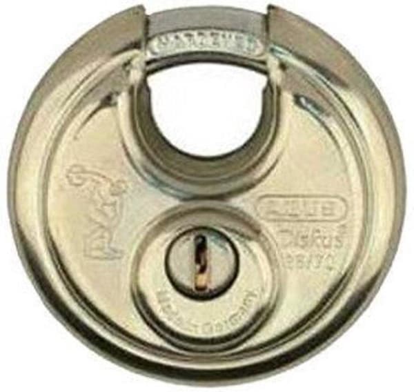 ABUS Discus hänglås - 70mm - rostfritt stål - med blå skyddshatt