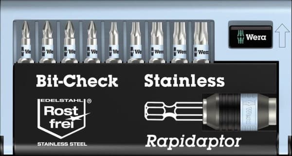 Wera BC 10/9 05071110001 Bitsæt 10-delt Flat, Phillips Phillips, Pozidriv Phillips, Torx