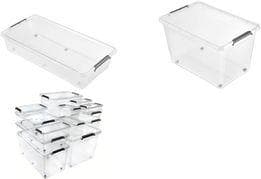 keeper förvaringsbox/clipbox Lars, med hjul, 61 liter naturligt genomskinligt, pålitligt lock med sidklämmor - 1 st (1104500100000)