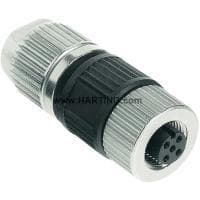Harting 21 03 212 2400 ledningsstik M12 L2/ PE F sort - nikkel (21 03 212 2400)