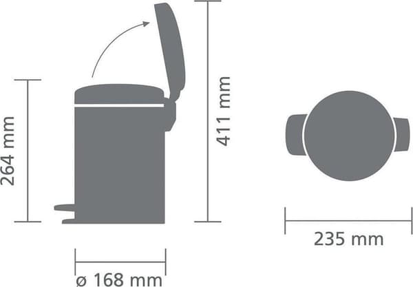 Brabantia NewIcon Papperskorgen - 3 l - Vit