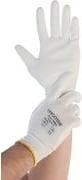 HYGOSTAR arbejdshandsker ULTRA FLEX HAND, XS, hvide, fintstrikkede nylonhandsker med PU-belægning - 12 stk (33817)