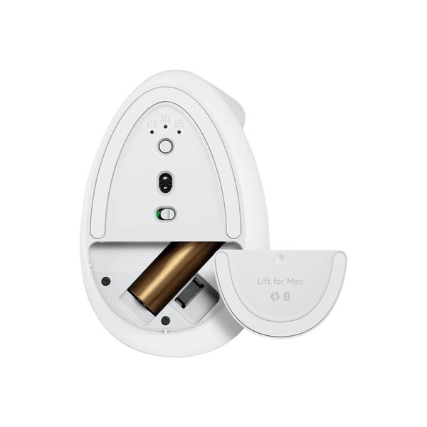 Logitech Lift for Mac Vertical Ergonomic Ergonomisk mus, WiFi mus Sladdlös Optisk Ljusgrå 6 Knappar 4000 dpi Ergonomisk