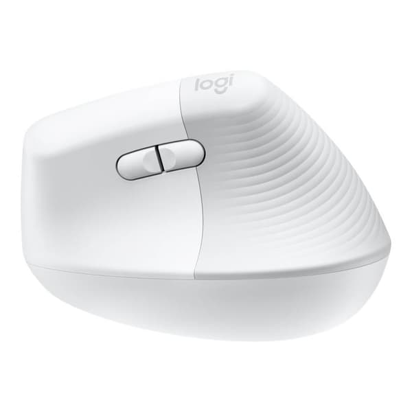 Logitech Lift for Mac Vertical Ergonomic Ergonomisk mus, WiFi mus Sladdlös Optisk Ljusgrå 6 Knappar 4000 dpi Ergonomisk