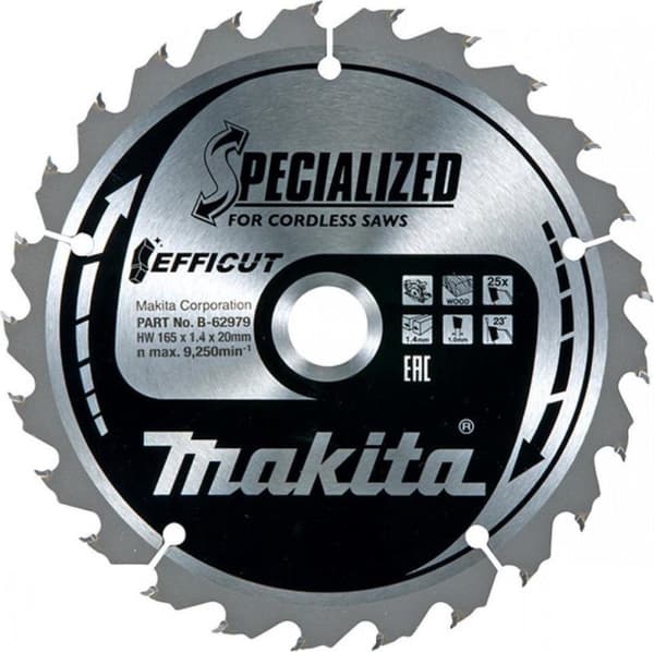 Makita B-62985 Savblad Efficut 165x20x1,4 25T 23g