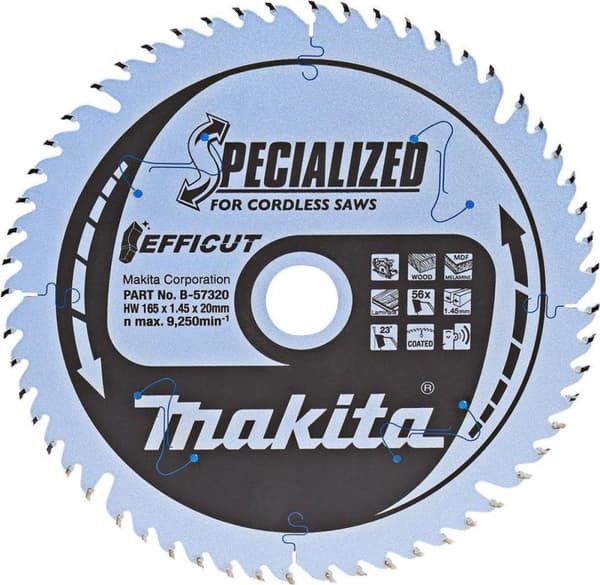 Makita B-62985 Savblad Efficut 165x20x1,4 25T 23g