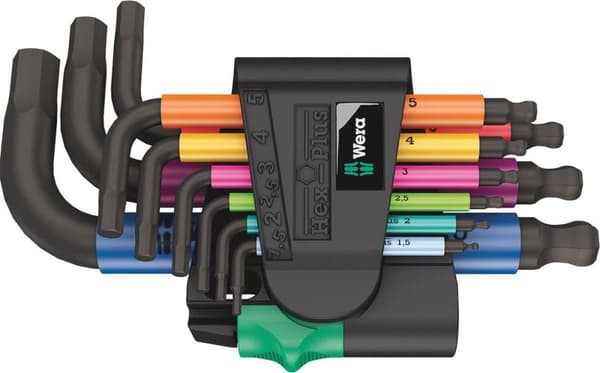 Wera 05133164001 950/9 Hex-Plus Monivärinen 2 L-avainsarja - BlackLaser - Metric