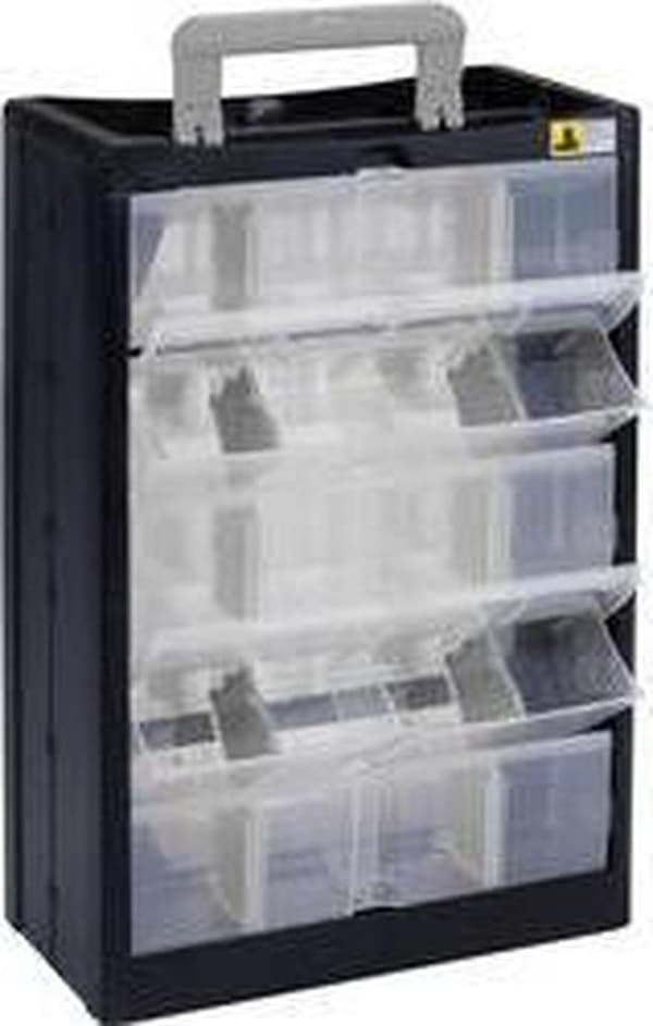 Allit 466260 Smådele opbevaringsskab VarioPlus DrawBox C 40 (BxHxD) 300 x 465 x 155 mm Sort, Grå 1 stk.