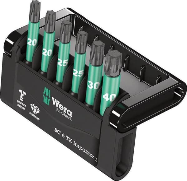 Wera 05057693001 6-delad Bit-Check 6 Impaktor 1 Bitset - Torx