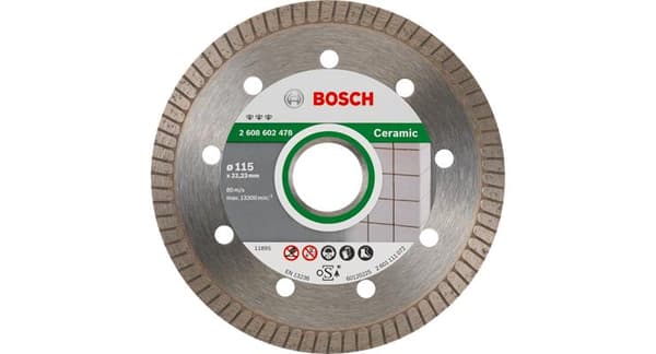 Bosch - Diamantskæreskive Best for Ceramic Extraclean Turbo 125 x 22,23 x 1,4 x 7 mm