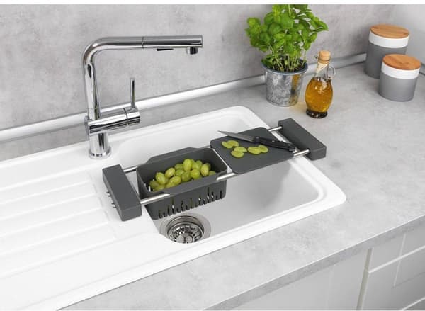 Wenko Over The Sink Rack - Grå - Klar att använda, utdragbar