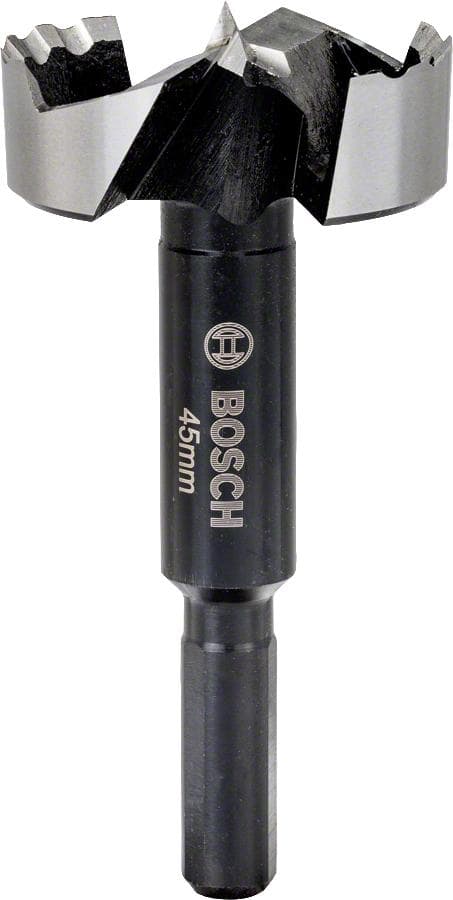 Bosch - Bor - til nåletræ, hårdttræ, fineret træ, ikke-lamineret spånplade - Forstner bor - 45 mm - 3-flade skaft - længde: 90 mm (2608577020)
