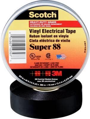 3M SUPER88-25X33 eristenauha Scotch® musta (P x L) 33 m x 25 mm 1 rulla (SUPER88-25X33)