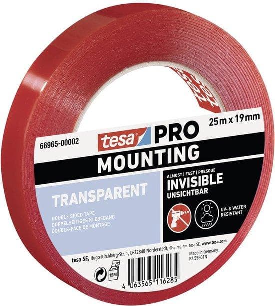 tesa Mounting PRO Transparent 66965-00002-00 Asennusteippi läpinäkyvä (P x L) 25 mx 19 mm 1 kpl (66965-00002-00)
