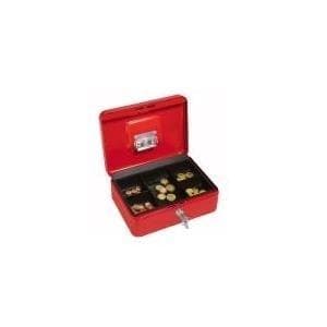 WEDO pengekasse med clips, rød (B)250 x (D)180 x (H)90 mm 5 indsatsrum, clips: kvittering (145 302H) fastgjort til inderlåget