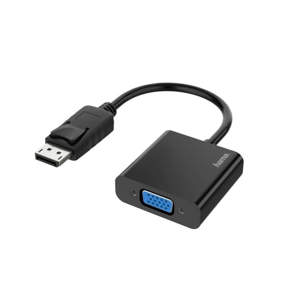 Hama 00200337 DisplayPort / VGA-adapter [1x UK-kontakt - 1x DisplayPort-kontakt] Svart
