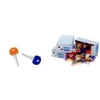 Wedo 262802599 nøglehætter (lavet af fleksibel plast, runde, taktile tegn) 100 styk, assorterede farver