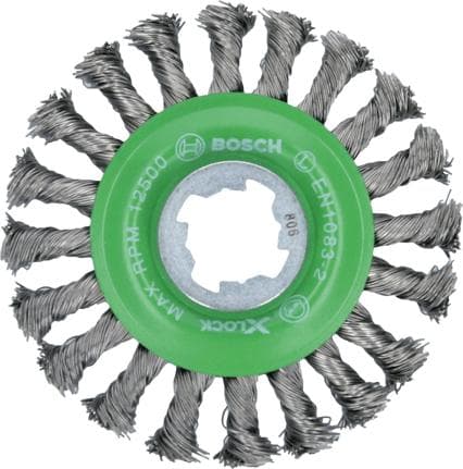 Bosch Tilbehør Bosch X-LOCK skivebørste 115 mm, knyttet rustfri ståltråd 2608620733 1 stk.