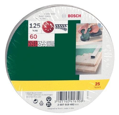 Bosch 25-delt slibepladesæt til excenterslibere 125 mm - korn 60