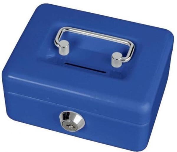 Sparbössa MAUL med myntfack 125x95x60mm blå
