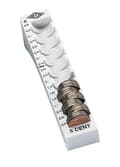 Pikkukuva 1 / 3: Wedo 160700537 kolikkoura (0,05 euroa, 5 senttiä, muovi 90 kolikolle merkinnöillä 18 x 4,5 x 3,4 cm) vaaleanharmaa