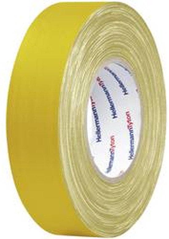 Hellermann Tyton HTAPE-TEX-19x50 - Niputus - Kiinnitys - Käsityö - Merkintä - Korjaus - Vahvistus - Sisä- ja ulkopuoli - Keltainen - Puuvilla - Polyet