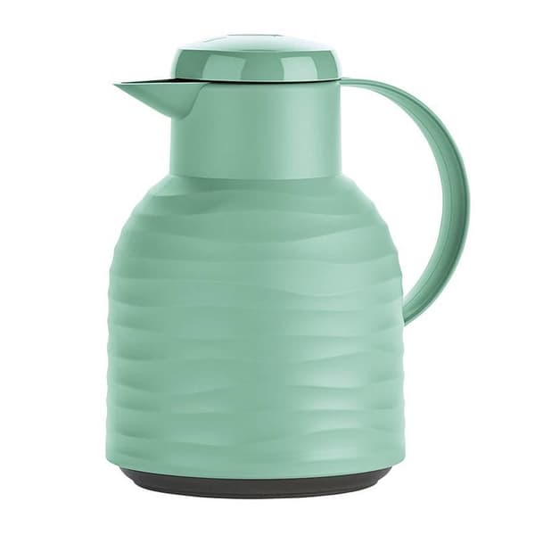 Emsa N40108 Samba Wave vakuumkande | 1,0 liter | Quick Press Plast | Isoleringskolbe af glas | Kaffekande: 12 timer varm/24 timer kold| 100% stram | m