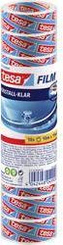 tesa film, krystalklar, pakke med 10, 15 mm x 10 m universal klæbende film, lavet af PP film, rivefast (57710-00000-01)