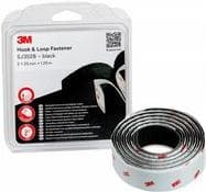 3M krog og løkke tape SJ352B, 25 mm x 1,25 m, sort består af to selvklæbende med syntetisk gummi - 1 stk (SJ352B)