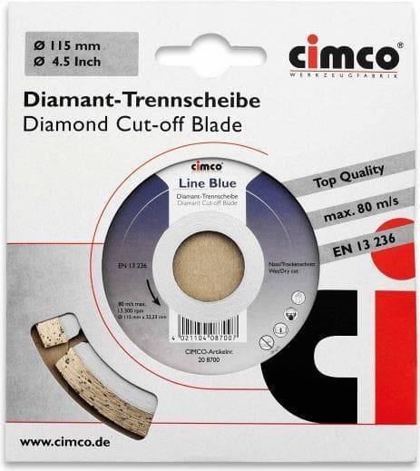 Cimco 208700 - Leikkuulevy - Tasainen keskus - Muurattu tiili - Kevytbetoni - Hiekkakivi - Laatta - Mikä tahansa merkki - 2,22 cm - 11,5 cm (208700)