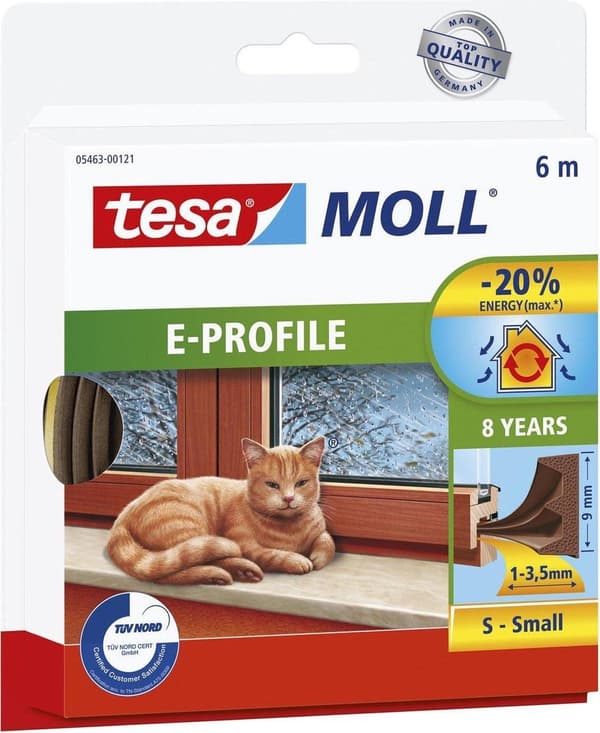 Vejrliste E gummi 6m 0,9cm brun