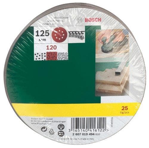 Bosch 25-osainen hiomapaperisarja epäkeskohiomakoneille 125 mm - karkeus 120