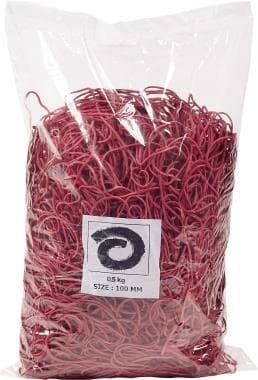 Gummiringe 100mm rød 500gr (25280)
