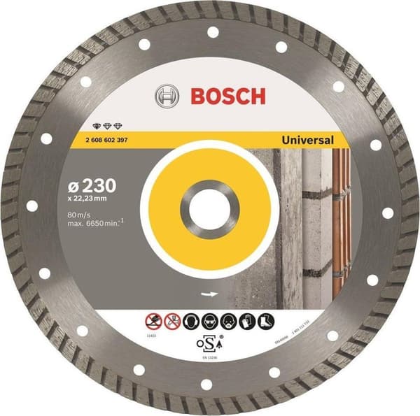 Bosch - Diamantskæreskive Standard til Universal Turbo 125 x 22,23 x 2 x 10 mm