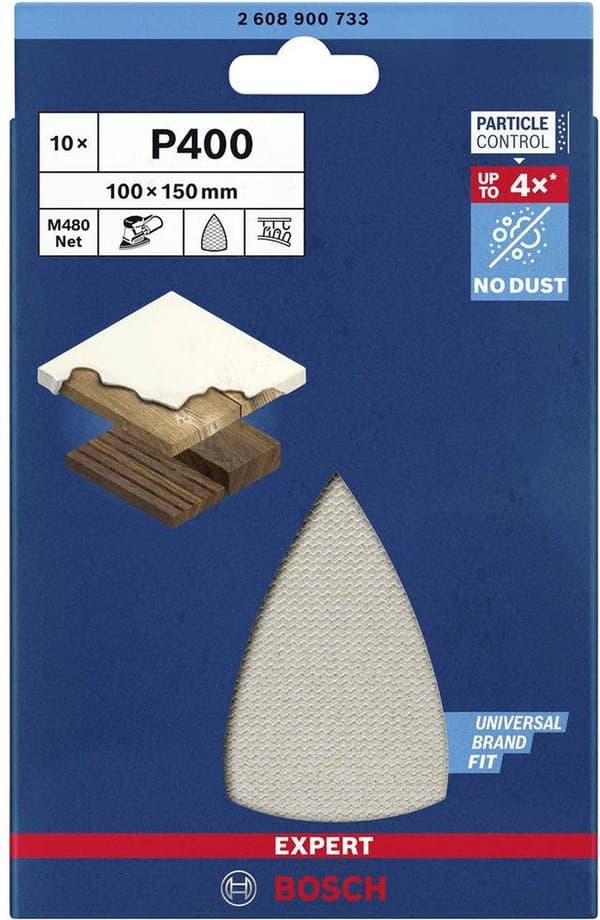 Bosch Accessories EXPERT M480 2608900733 Hiomaverkko monihiomakoneeseen Rei'ittämätön karkeuskoko 400 (PxL) 150 mm x 100 mm 10 kpl
