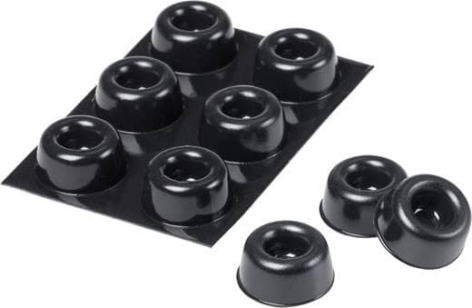 3M självhäftande apparatfötter, runda svarta (Ø x H) 22,3 mm x 10,1 mm SJ 5009 MPBB 6 st (SJ 5009 MPBB)
