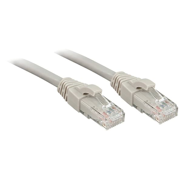 LINDY 48008 RJ45 Nätverkkabel, Patchkabel CAT 6 U/UTP 15.00 m Grå 1 st
