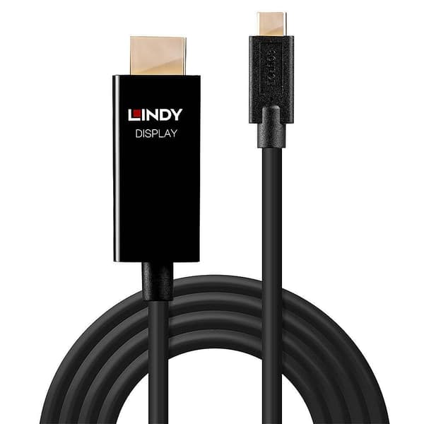 LINDY Anslutningskabel USB-C®-kontakt, HDMI-A-kontakt 2.00 m Svart 43292 4K UHD HDMI-kabel