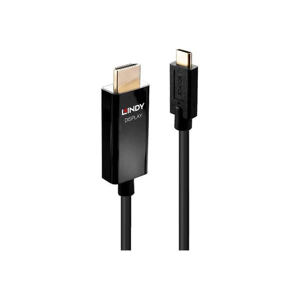 LINDY Anslutningskabel USB-C®-kontakt, HDMI-A-kontakt 2.00 m Svart 43292 4K UHD HDMI-kabel
